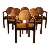 Six Armchairs by Rainer Daumiller in Pine Wood | Denmark 1980s