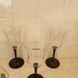 6 Octime octagonal black-footed wine glasses
