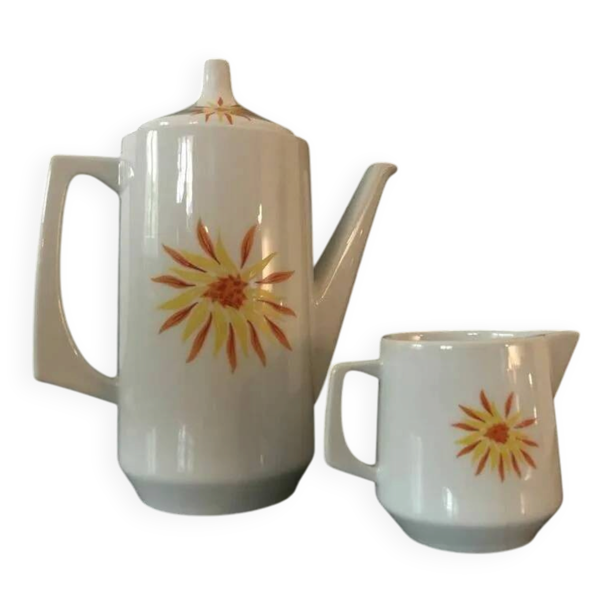 Vintage coffee pot and milk jug