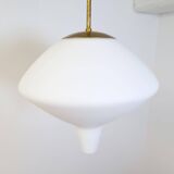 Large opaline pendant / modern brass mid-century ASEA Sweden, 1940s