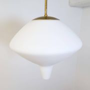 Large opaline pendant / modern brass mid-century ASEA Sweden, 1940s
