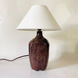 Lampe céramique, câble tissu, abat-jour coton
