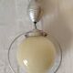 Vintage 50/60 pendant light in aluminum and opaline