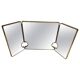 Large Mid-Century Modern Italian Brass Triple Mirror, 1950s