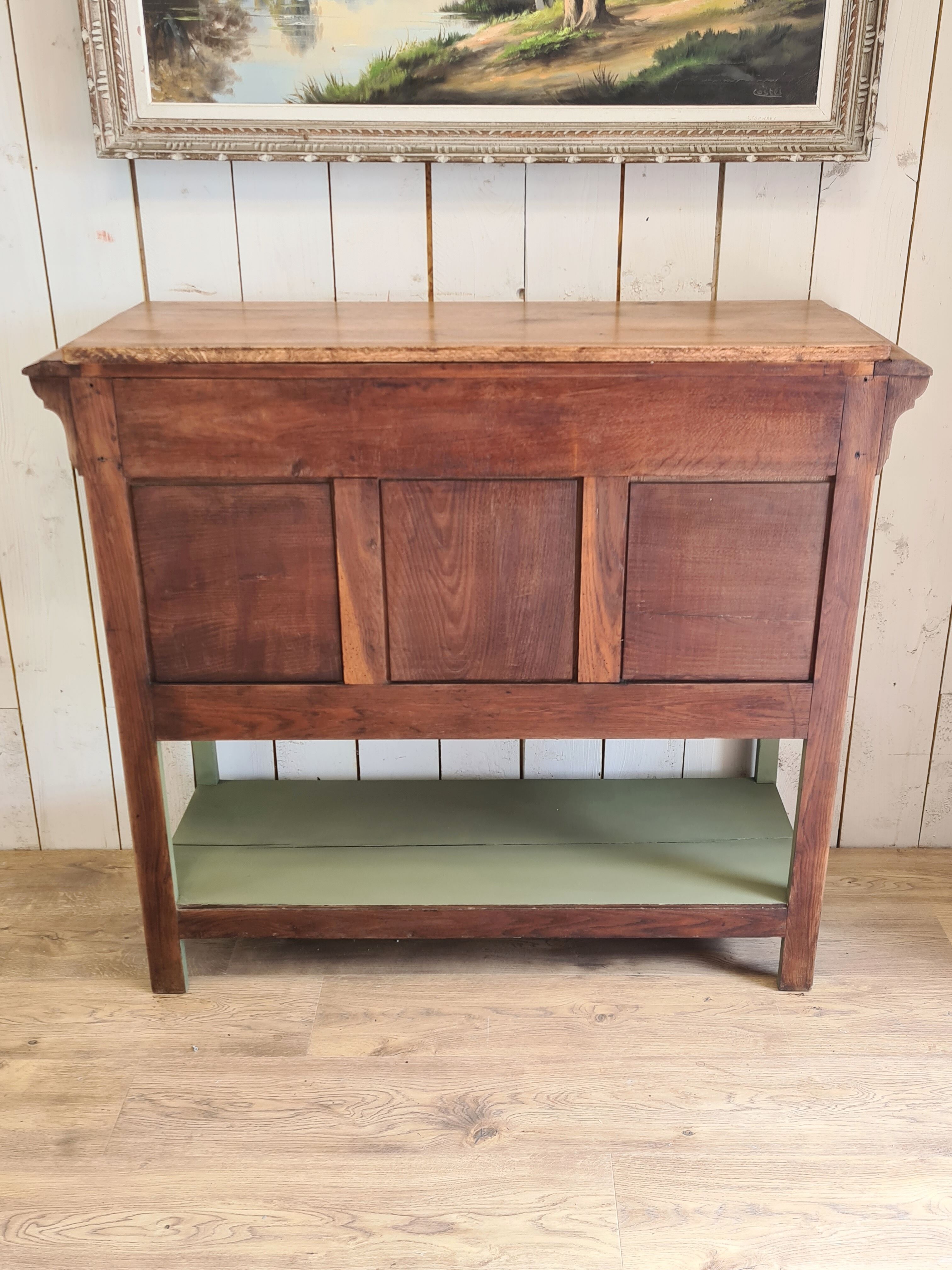 Old 2-door service console in restyled solid oak