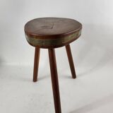 Brutalist wooden stool