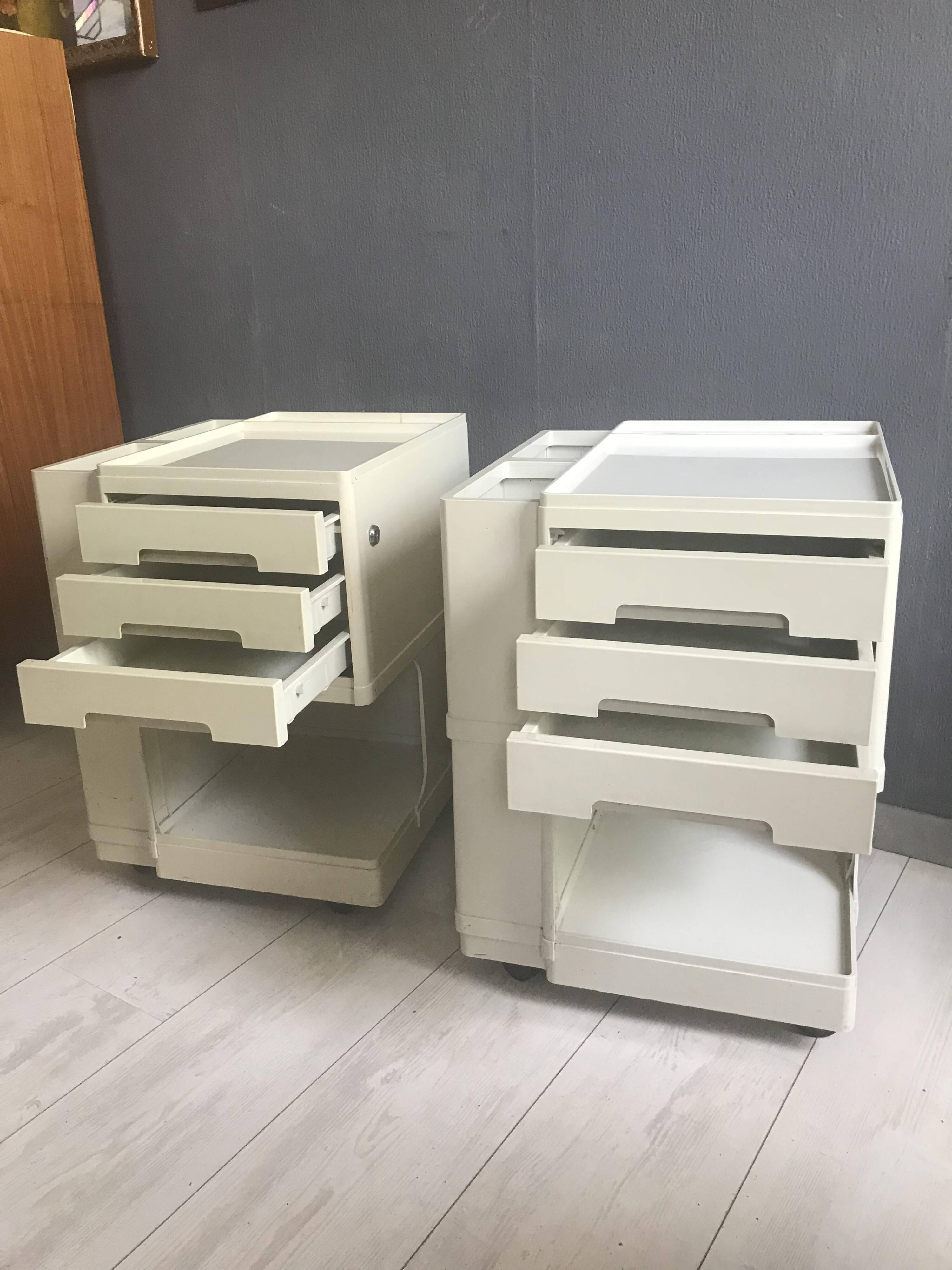 2 x Vintage Superstile Neolt Italy Storage Trolley