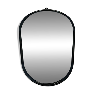 Miroir ovale années 50 fer forgé et laiton