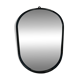 Oval mirror from the 1950s, wrought iron and brass.