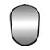 Oval mirror from the 1950s, wrought iron and brass.