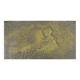 Art nouveau bronze sculpture bas-relief wall panel portrait of mother and child Italy early 20th X7