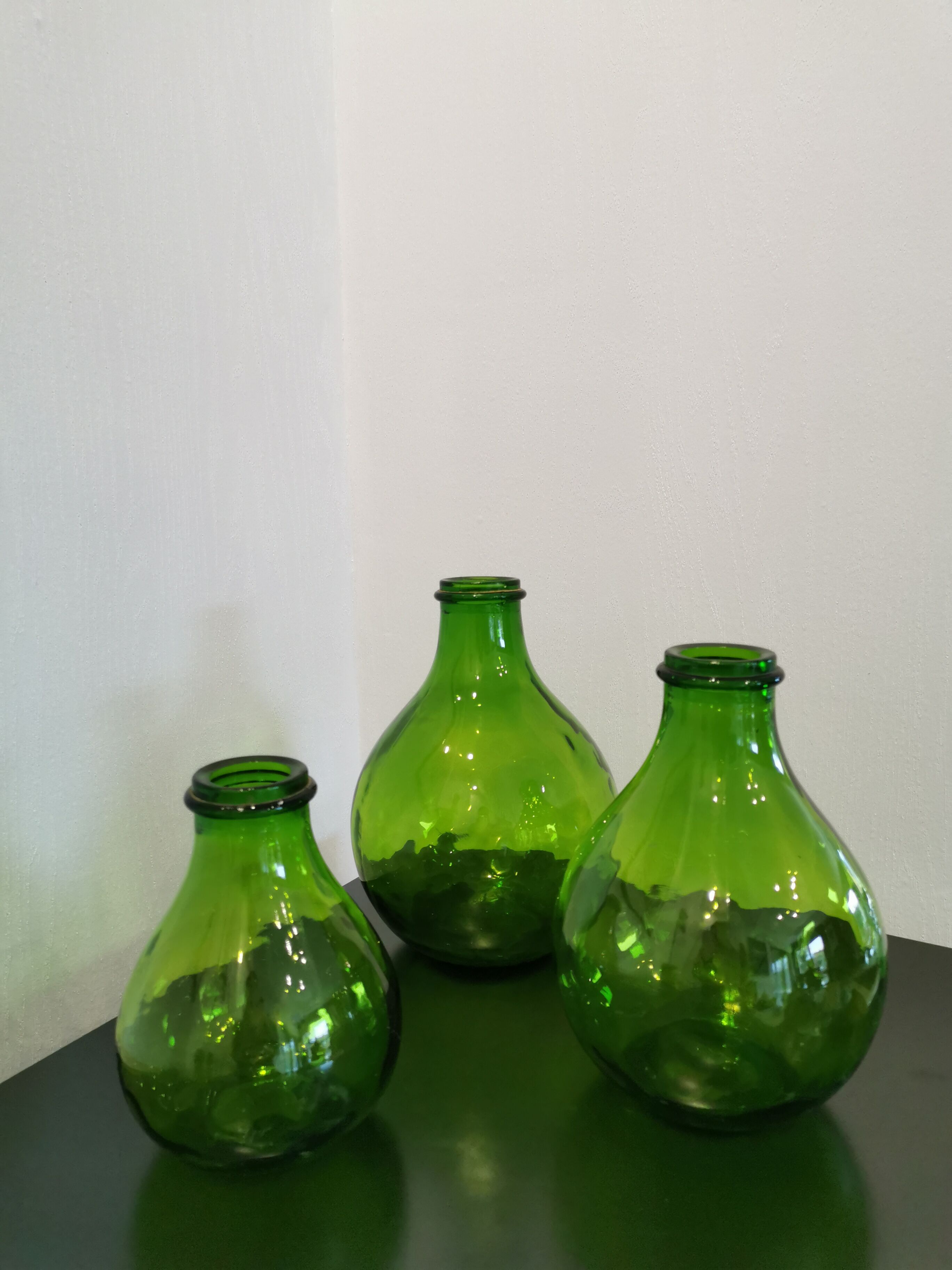 3 pressed glass jars from Italy