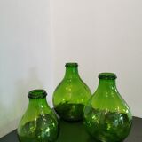 3 pressed glass jars from Italy
