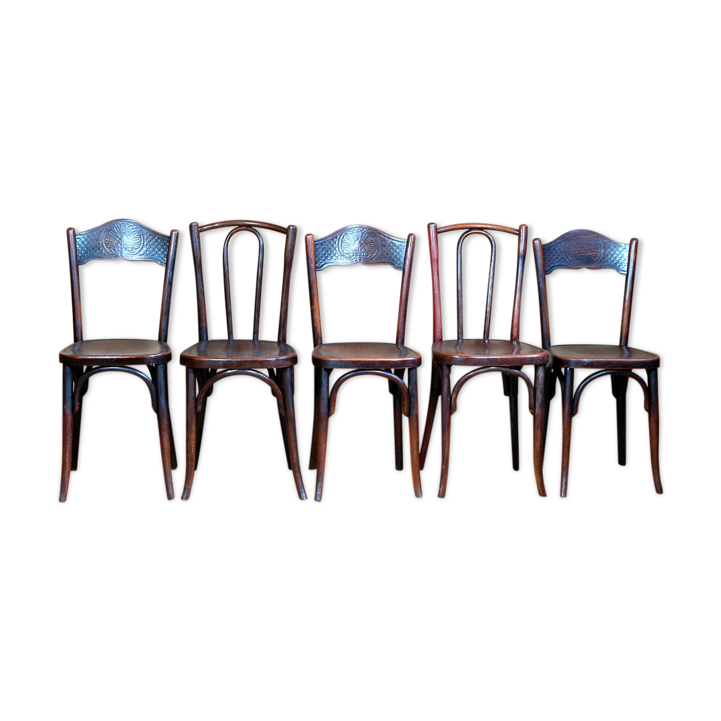 Lot 5 chaises bistrot Fischel et Kohn