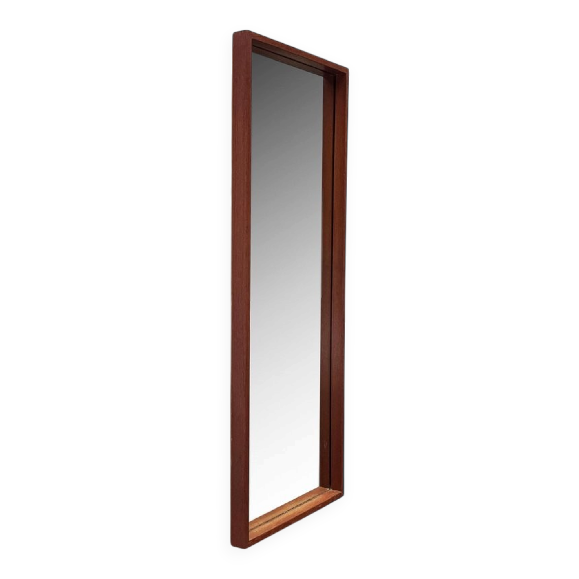 Miroir minimaliste mid-century allemand en teck de Zier-Form, années 1960