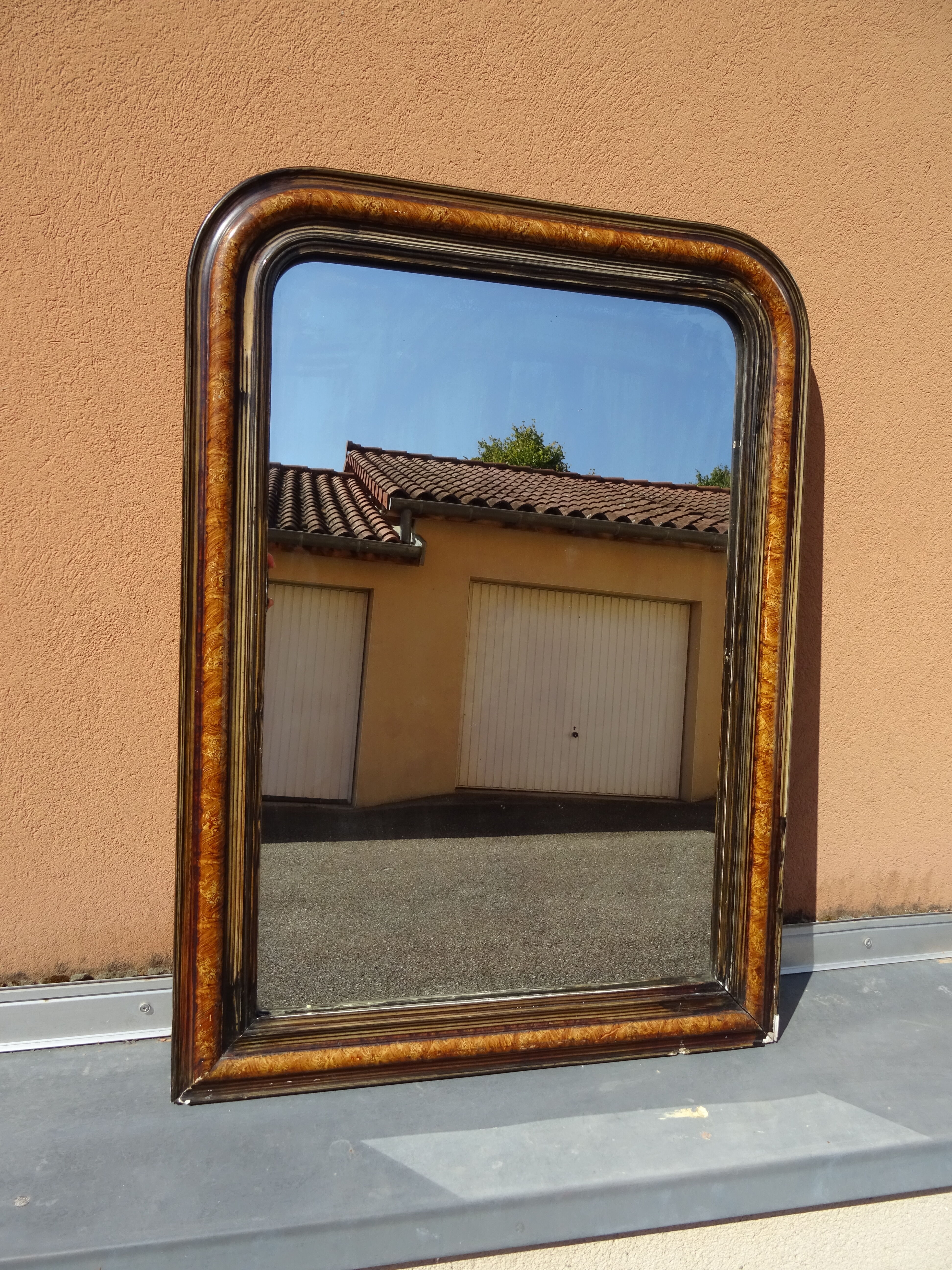 Old Louis Philippe 19th century mirror 89 x 65 cm