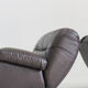 Giuseppe Munari lounge chairs brown leather 1970s, Italy, set of 2