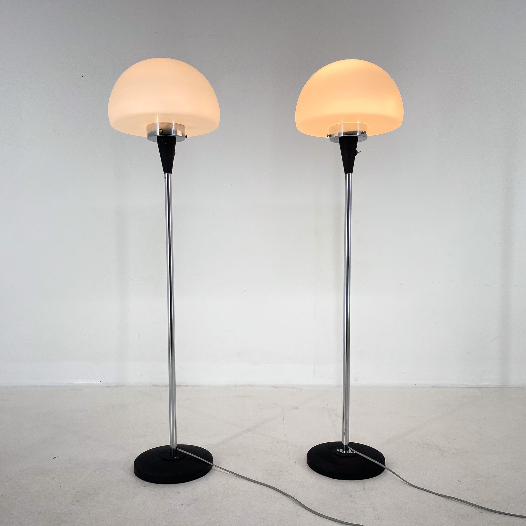 Pair of Two Floor Lamps by Jaroslav Bejvl for Lidokov, 1960s