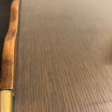 Serving tray in wood, brass and glass, 1960