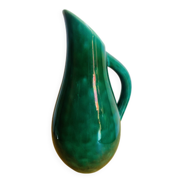 Vintage green glazed ceramic pitcher – Grandjean Jourdan Vallauris