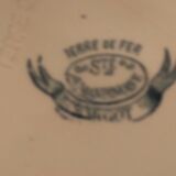 Set of ten vintage Terre de Fer Pervenche pattern plates