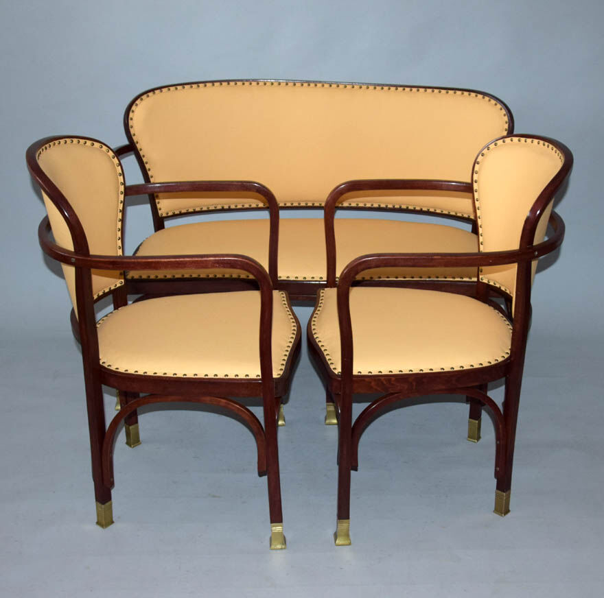 Antique sofa set Kohn No.717, design by Gustav Siegel