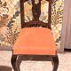 Varnished wood chair with orange velvet fabric, 1880/1900