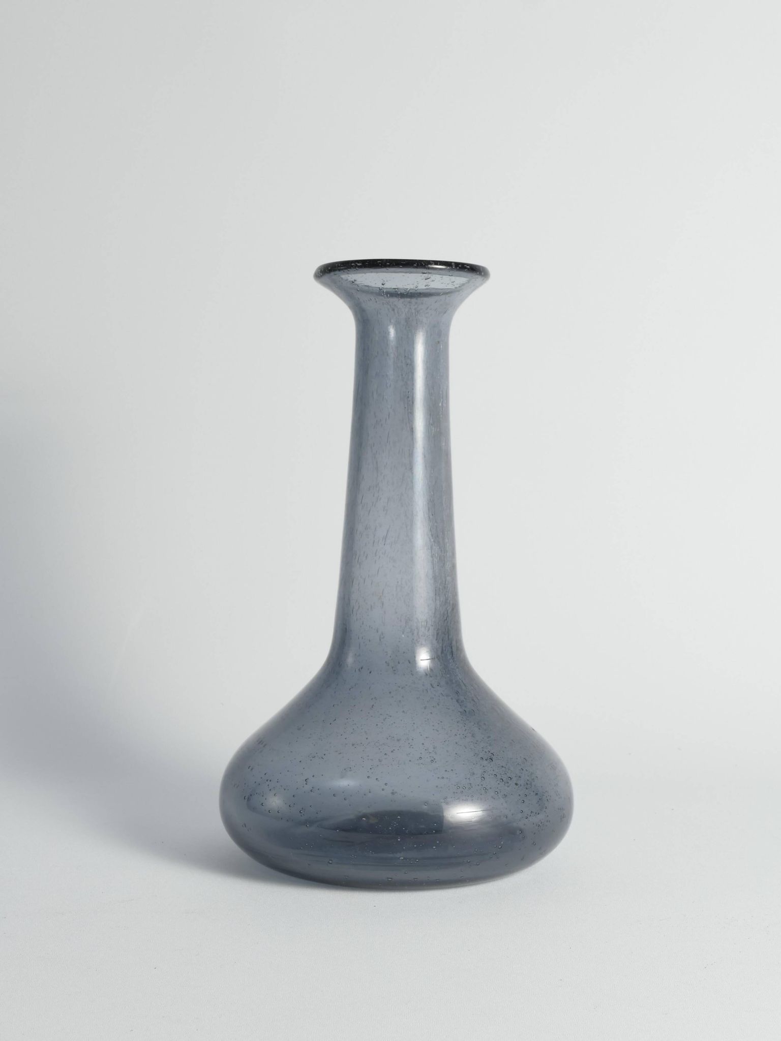 Scandinavian Modern Blue Glass Vase by Erik Höglund for Boda, Sweden 1960's