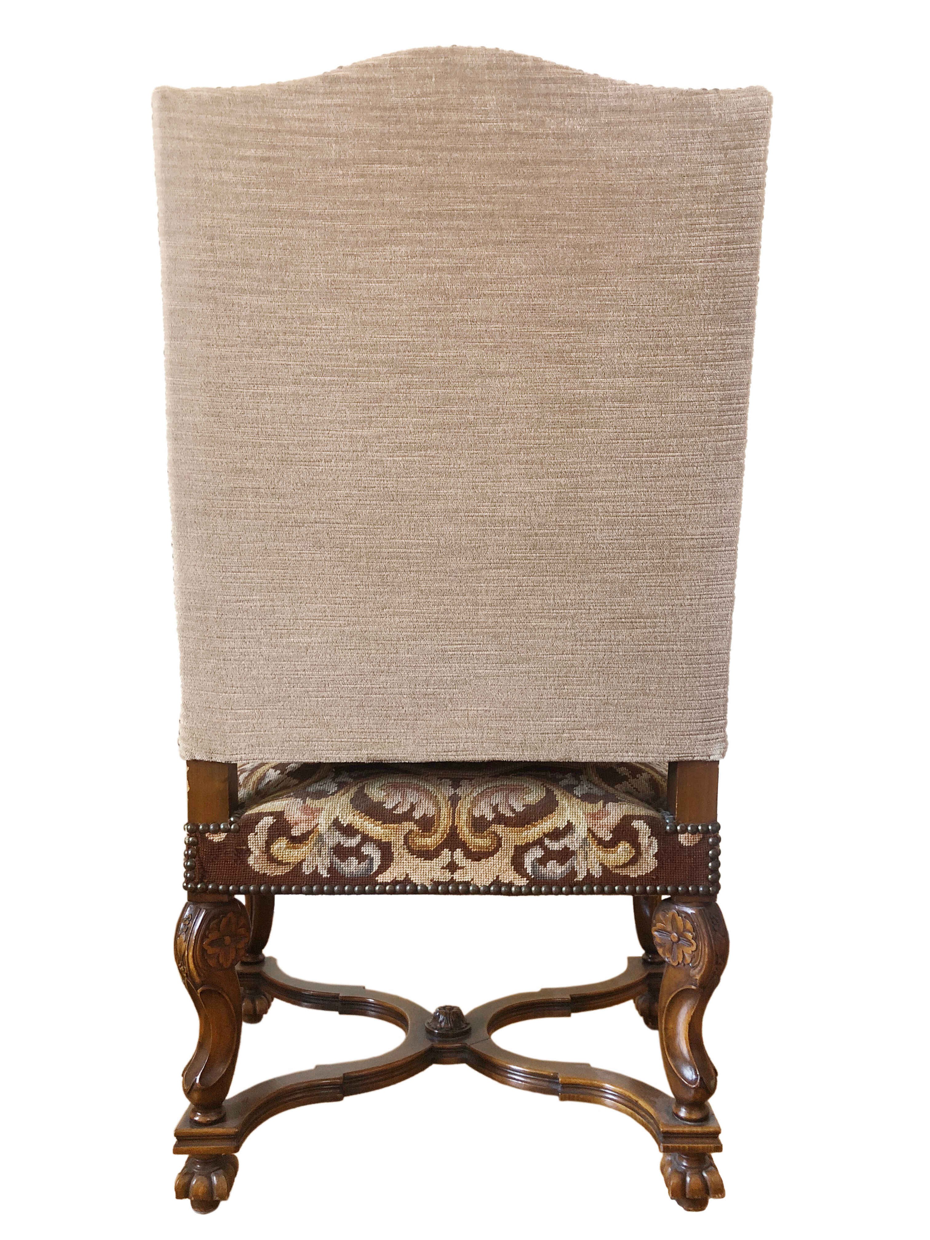 Armchair with high back called Dutch style neo-Louis XIII