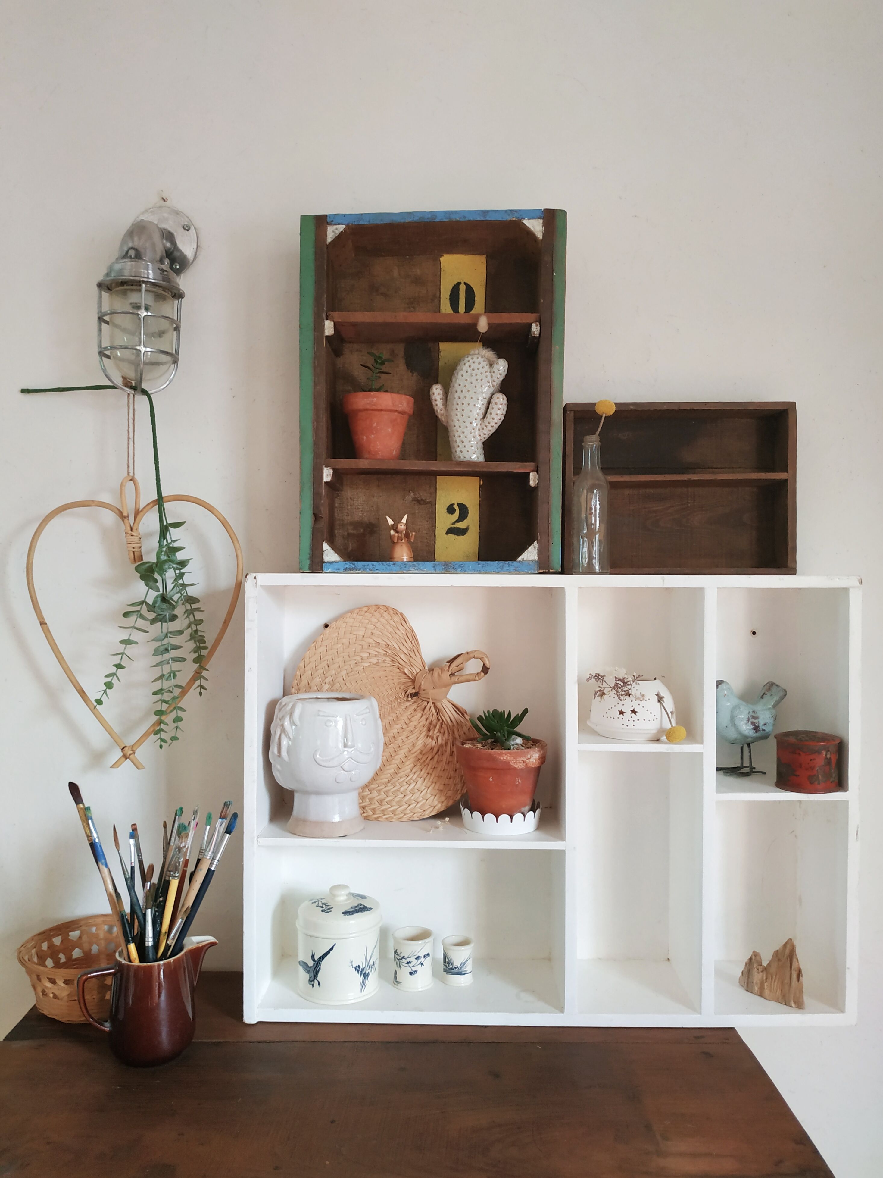 Old wooden shelf