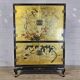 Vintage Chinese cabinet gold leaf / flowers and birds / bohemian