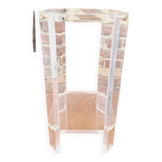 Vintage sellette colonne en altuglass David Lange