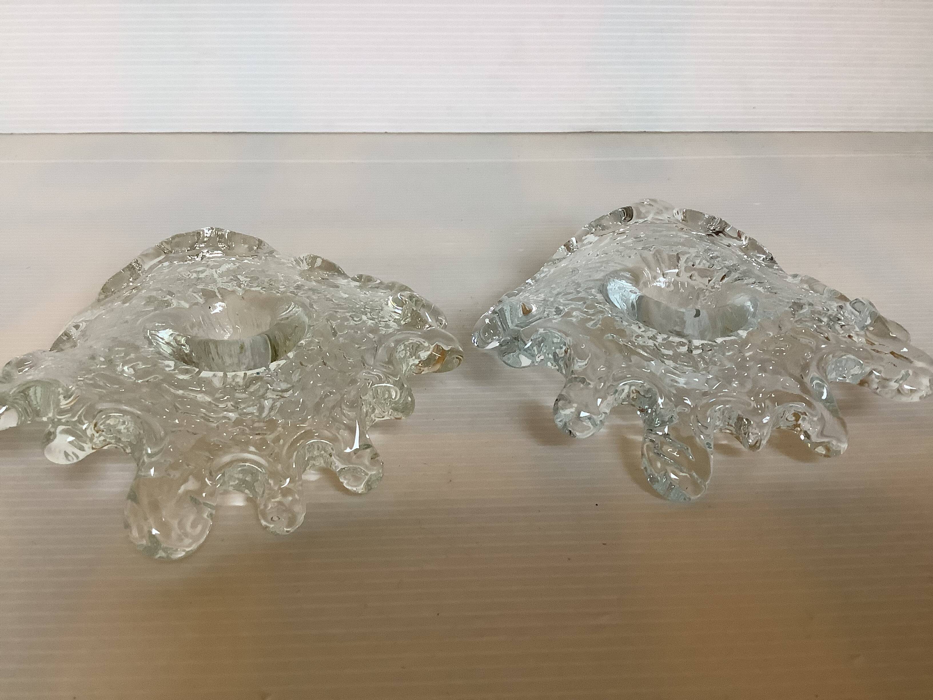 Duo of free-form candle holders Uno Westerberg Pukeberg Scandinavian