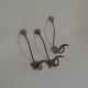 3 vintage metal hooks