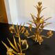 Chandelier and 2 sconces of vintage wheat gold leaf