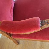 Red voltaire armchair