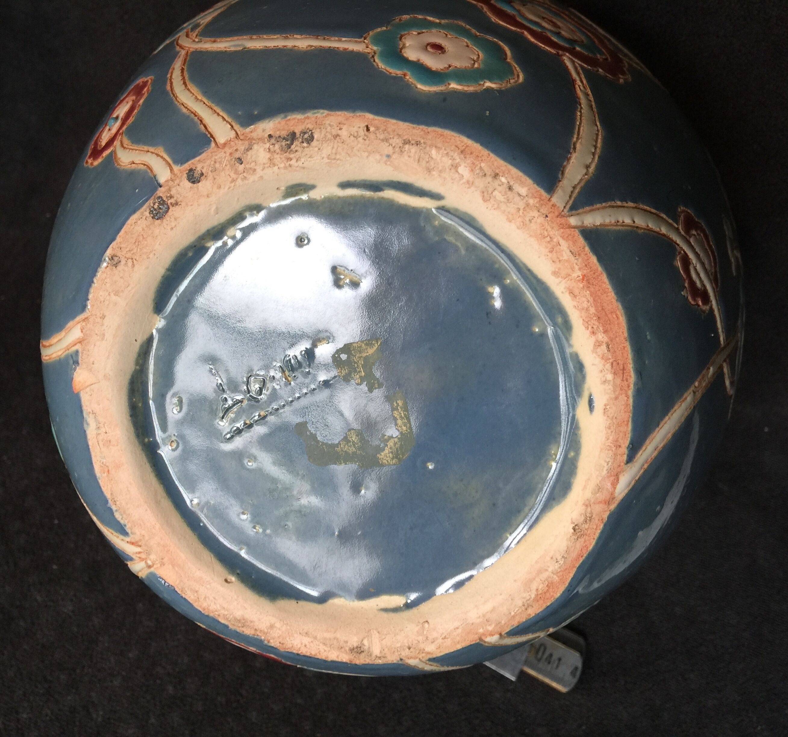 Vase ball glazed earthenware signed louan 1930