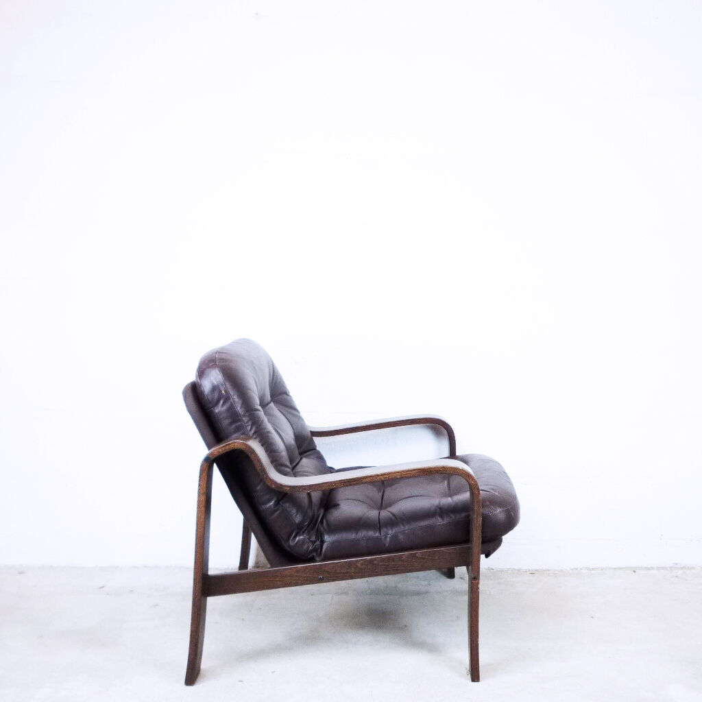Armchair brown leather, 1970