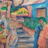 orientalist oil on canvas rue d'Alger signed Emile Claro