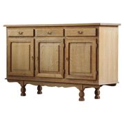 Vintage 1970s Danish Oak Low Cabinet / Sideboard, Henning Kjærnulf style