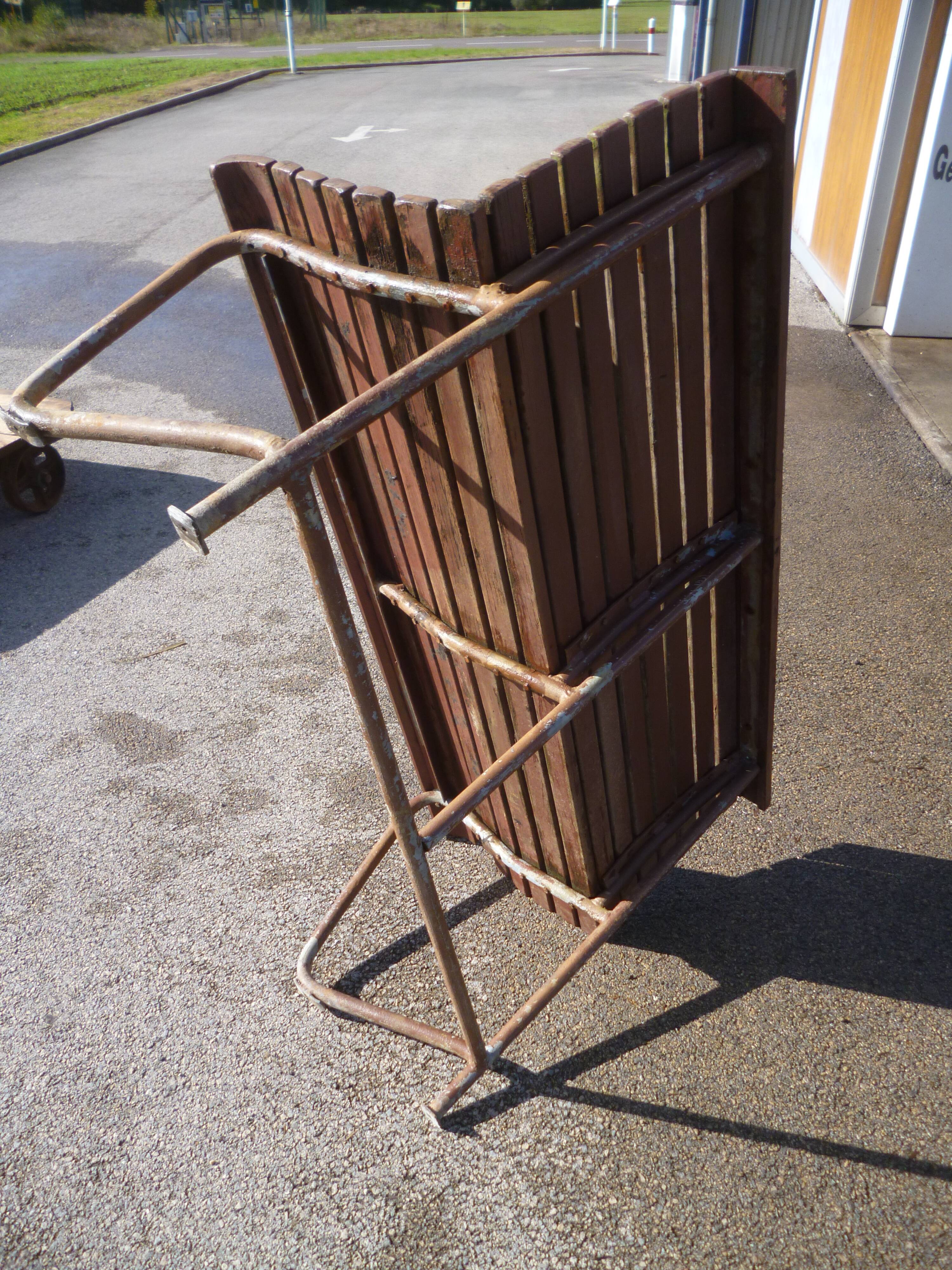 Barge bench in wood and iron