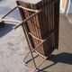 Wood and iron barge bench