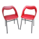 Paire de fauteuils Skaï rouge 1970