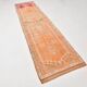 2x13 Soft Orange & Fuchsia Pattern Rug, Vintage Ousahk Runner Rug,90x381 Cm