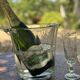 Vintage ribbed glass champagne bucket