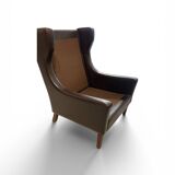 Leather wingback chair