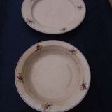 Hollow round dish and round dish in Gien earthenware nice model