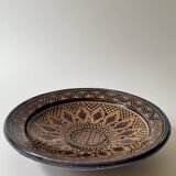 Vintage ceramic pottery salad bowl, signed, Berber work