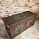 Antique French pine chest – 1838, painted folk art