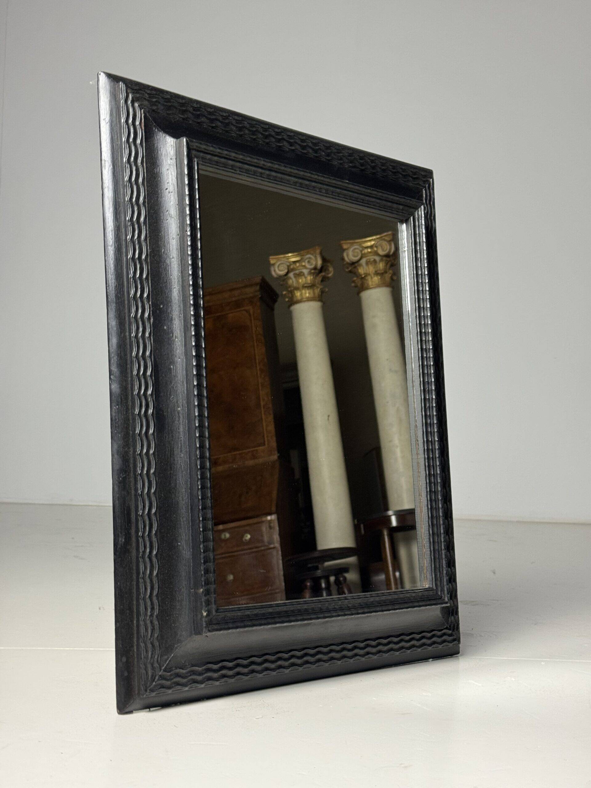 Ripple frame mirror black 20th century